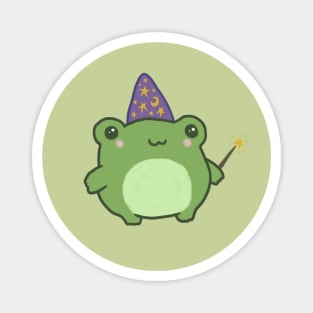 Cute Frog Disguised as a Wizard with Magic Wand Magnet